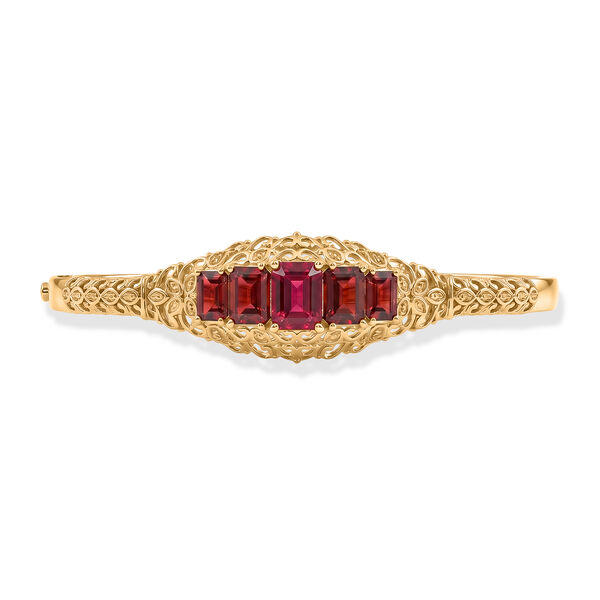 EVER TRUE AAA Lab Grown Rubin, Mosambik Granat Armreif ca. 19 cm 950 Kupfer ca. 5,71 ct. image number 3