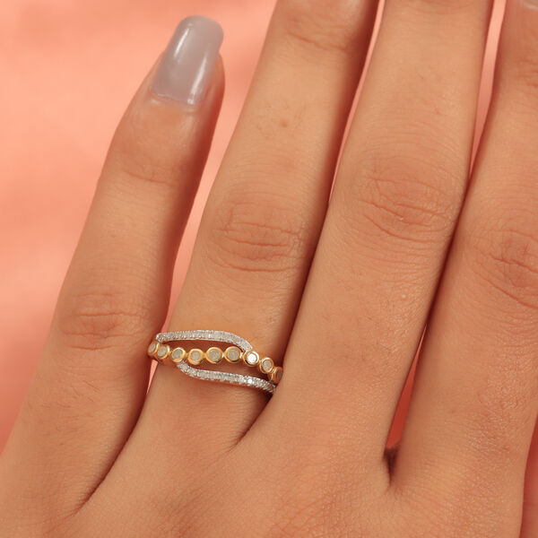 Diamant Ring 925 Silber Gelbgold Vermeil  ca. 0,25 ct image number 3