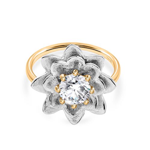 D’joy Moissanit Ring 925 Silber platiniert und vergoldet (Größe 18.00) ca. 0,43 ct image number 0