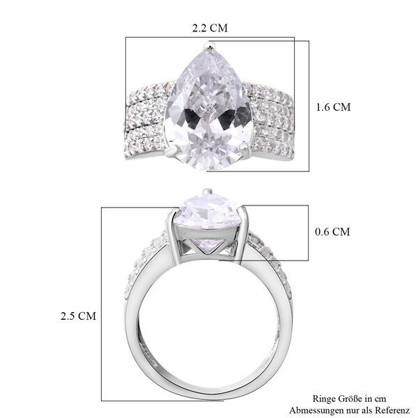 Lustro Stella - Wei&szlig;er Zirkonia-Ring, 925 Silber rhodiniert  ca. 9,98 ct image number 3