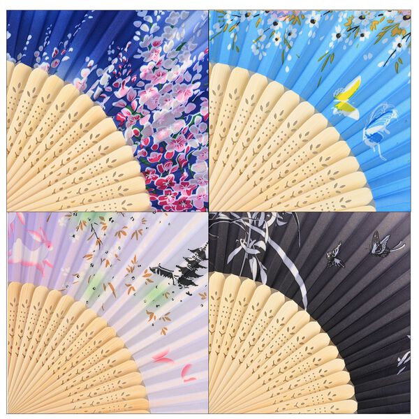 4-teiliges Fächer-Set mit Quasten, 21x3x1,1cm, Schwarz, grau, rosa und blau image number 7