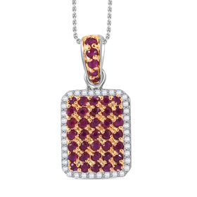 AA natürlicher Mosambik Rubin  und Zirkon-Anhänger mit 45cm Kette - 2,36 ct.