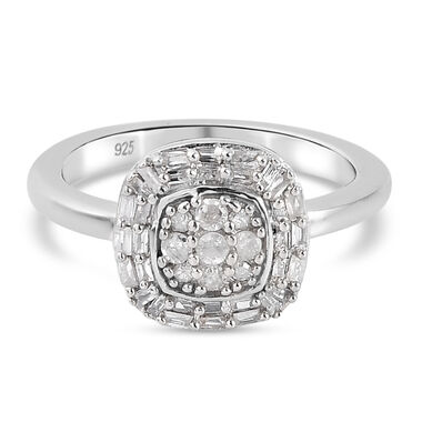 Diamant Ring 925 Silber platiniert  ca. 0,33 ct