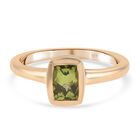 Peridot Solitär Ring 925 Silber 585 Vergoldet image number 0