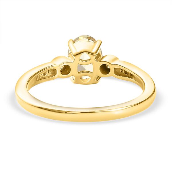 AAA Turkizit und wei&szlig;er Diamant Ring, 925 Silber Gelbgold Vermeil  ca. 0,93 ct image number 6