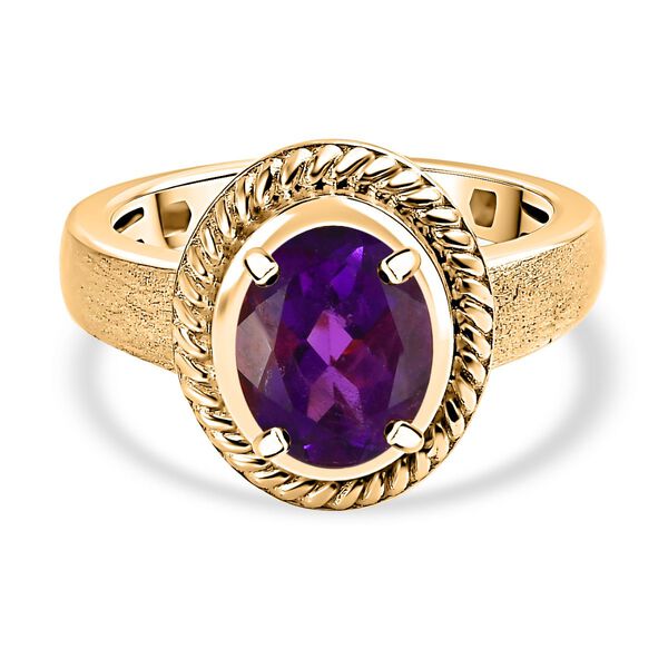 Afrikanischer Amethyst Ring Messing  (Gr&ouml;&szlig;e 20.00) ca. 1,65 ct