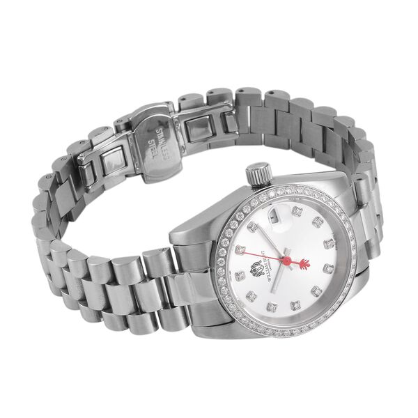 William Hunt - Moissanit-Akzentuhr, Schweizer Uhrwerk, Mineralglas und 5ATM Wasserresistenz, Edelstahl-Armband image number 6