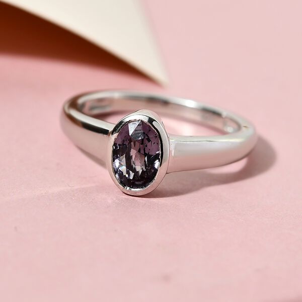 Grauer Spinell Solit&auml;r Ring 925 Silber platiniert  ca. 0,87 ct image number 2