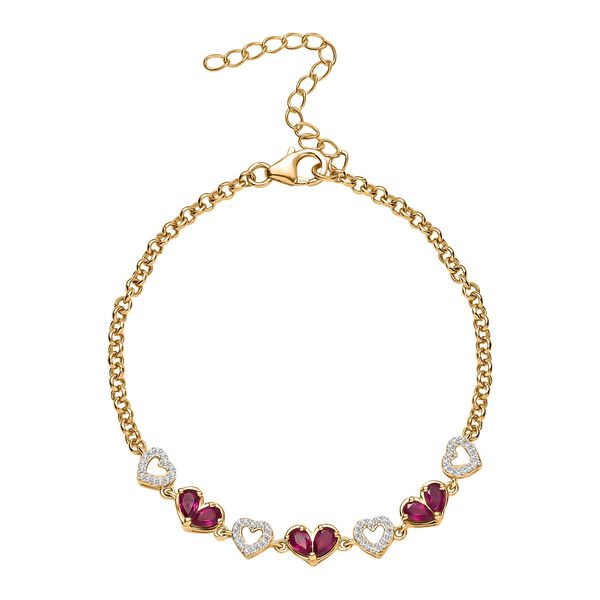 Afrikanisches Rubin  und Zirkon Armband,  19 cm - 2,58 ct. image number 0