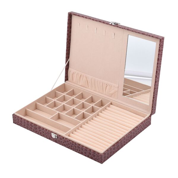 Schmuckkasten mit Kroko-Prägung, Braun image number 5