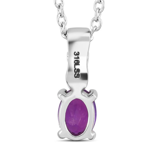 3er Set, afrikanische Amethyst Ohrringe, Armband, Anh&auml;nger mit Kette, Edelstahl, ca. 7.28 ct image number 8