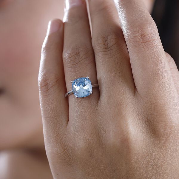 J Francis gefertigt mit SWAROVSKI- Aquamarin Swarvoski Kristall Ring image number 3