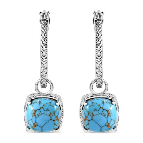 Blaues Türkis Ohrringe Edelstahl, ca. 10.41 ct image number 0