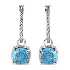 Blaues Türkis Ohrringe Edelstahl, ca. 10.41 ct