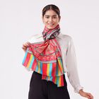 Schal aus 100 % Premium-Kaschmir mit Digitaldruck, 70 x 200 cm, Schwarzer Pfau