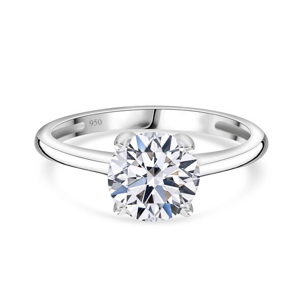 LUXURIANT SGL zertifizierter VS-EF Labor Rundschliff Diamant Ring in 950 Platin - 2 ct.