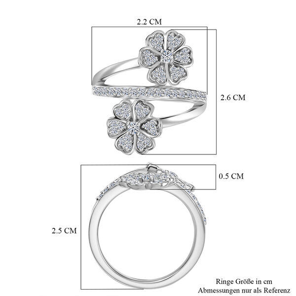 LUXURIANT SI-GH Labor Diamant Ring, 925 Silber rhodiniert - 0,54 ct. image number 6