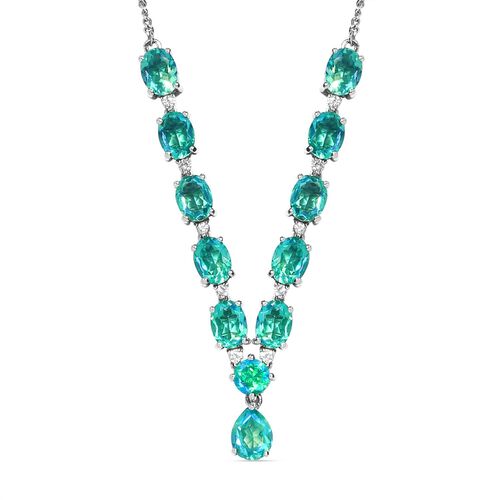 Pfau Triplett Quarz und Zirkon Halskette, 45 cm - 17,08 ct. image number 0