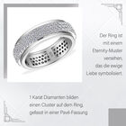 Diamant Spinning Ring 925 Silber platiniert  ca. 1,00 ct image number 4