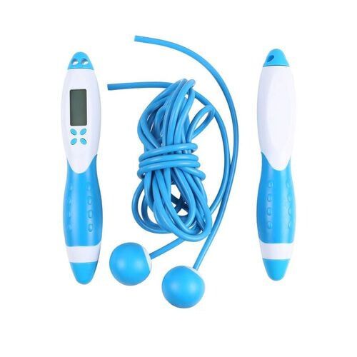 Elektronisches Zähl-Springseil, Blau und weiß image number 0