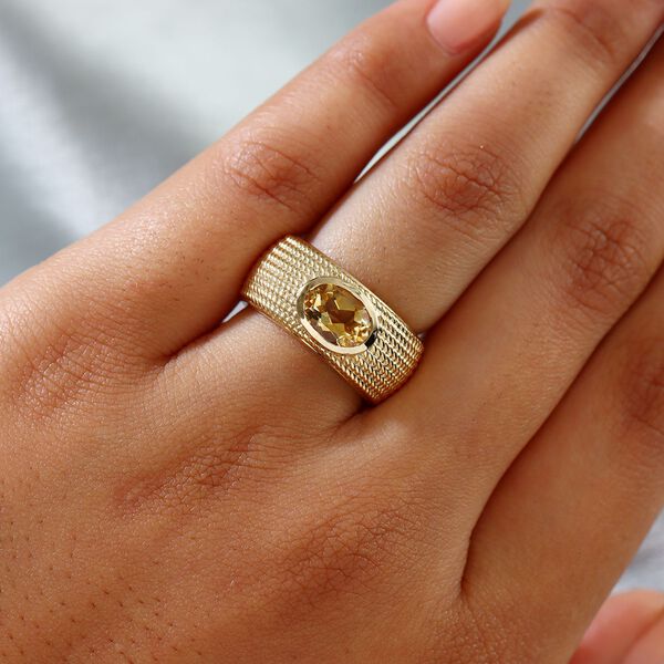 Citrin Solitär Ring in Goldton, 1,03 ct. image number 3