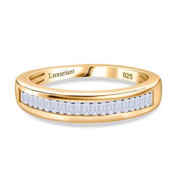 LUXURIANT DIAMOND - Lab Grown Diamant VS-EF Ring 925 Silber 750 Gelbgold Vermeil (Gr&ouml;&szlig;e 18.00) ca. 0.50 ct