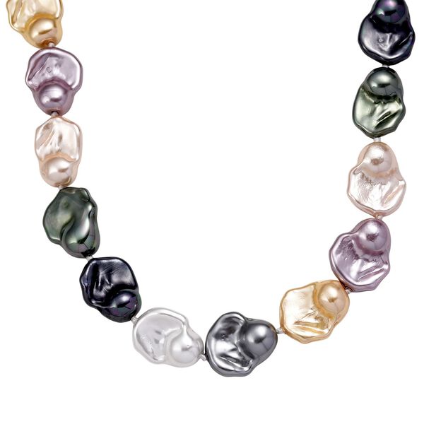 Mehrfarbige Fancy Muschelkernperle 50cm Halskette