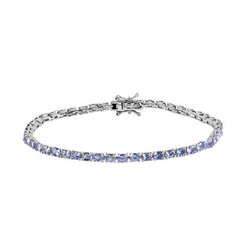 Tansanit Armband, 20 cm, 925 Silber platiniert ca. 7,31 ct