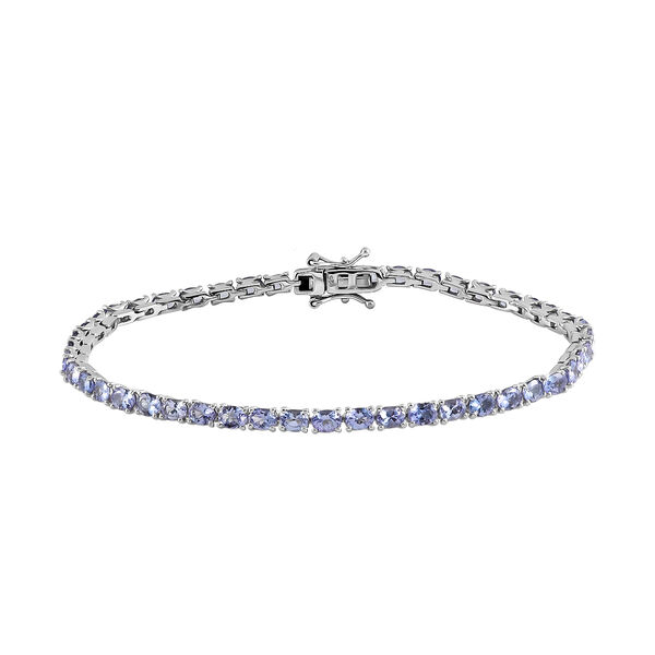 Tansanit Armband, 20 cm, 925 Silber platiniert ca. 7,31 ct
