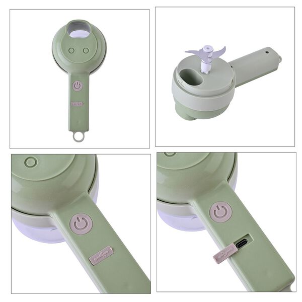 4-in-1 wiederaufladbarer Zerkleinerer mit USB-Kabel, 20,5x9,5x8cm image number 4