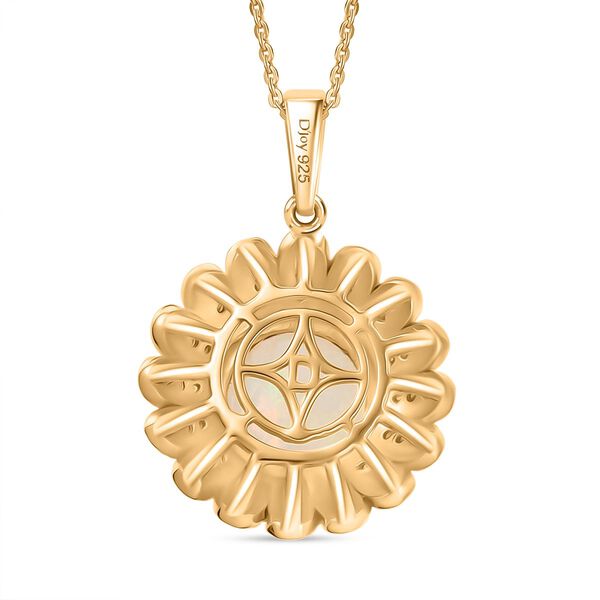 D'Joy AA Nat&uuml;rlicher, &auml;thiopischer Welo Opal, Moissanit Schmuckset ca. 50 cm 925 Silber 750 Gelbgold Vermeil ca. 3.15 ct image number 5