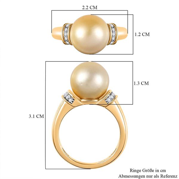 Goldener S&uuml;dseeperlen- und Moissanit-Ring - 10,57 ct. image number 7