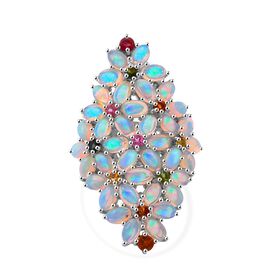 AA Natürlicher, äthiopischer Welo Opal und Multi-Turmalin-Ring - 6,97 ct.