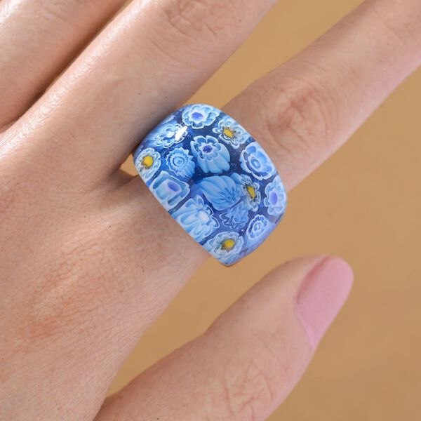 Blauer Ring im Murano-Stil image number 1