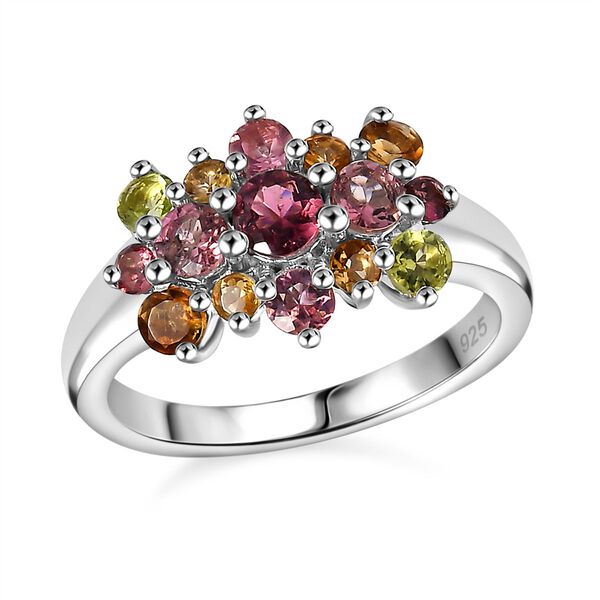 AA Mehrfarbig-Turmalin Ring 925 Silber rhodiniert (Größe 16.00) ca. 1,10 ct image number 11