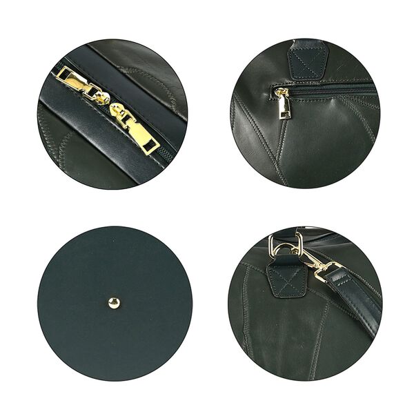 Stylische Patchwork-Reisetasche aus Schafsleder, schwarz image number 6