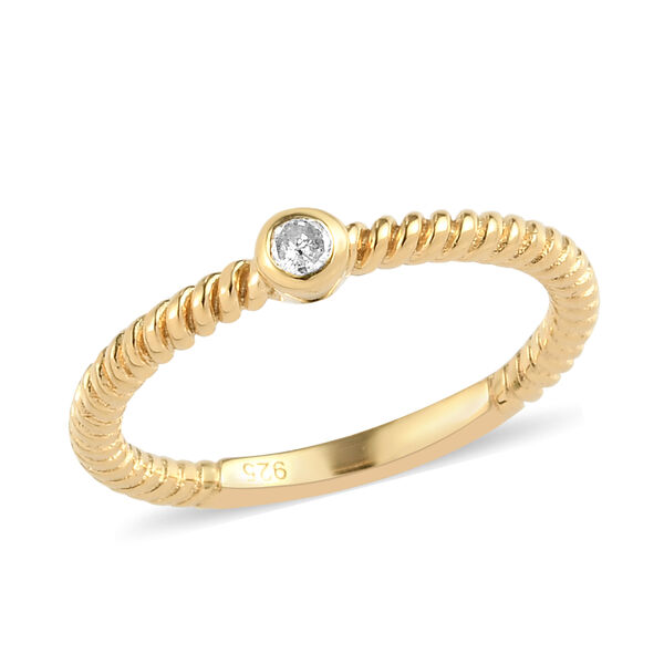 Diamant Ring 925 Silber vergoldet  ca. 0,05 ct image number 4