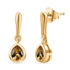 AA Nat&uuml;rliche goldene Tansanit Ohrringe, 925 Silber 750 Gelbgold Vermeil ca. 0.58 ct