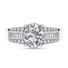 Moissanit Ring, 925 Silber platiniert (Größe 17.00) ca. 3.21 ct