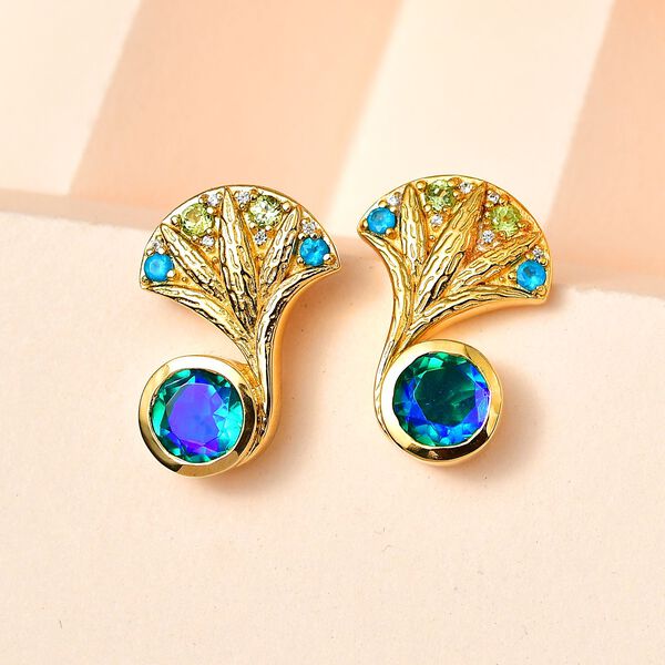 GP Italian Garden Kollektion - Pfau Triplett Quarz und Multi-Edelstein-Ohrringe - 3,62 ct. image number 2