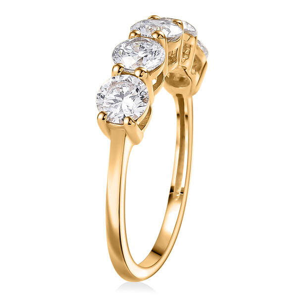 LUXURIANT SI-GH Labor Diamant Ring, 925 Silber 750 Gelbgold Vermeil - 2 ct. image number 5
