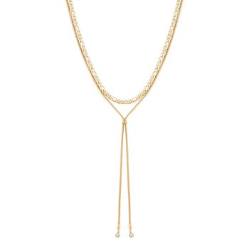 Kristall Halskette in Goldton, 52 cm