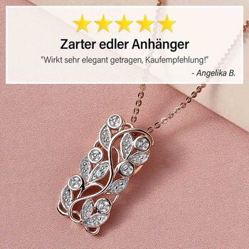 ALLORO ros&eacute;vergoldeter Silber-Anh&auml;nger mit Diamantakzenten und 50cm Kette