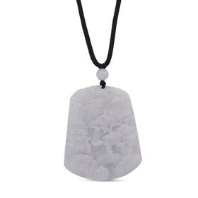 EXTREM SELTEN Natürliche Weiße Jade Anhänger mit Kette 50 cm ca. 130.00 ct