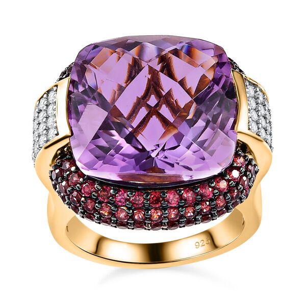AAA Rose De France Amethyst, Rhodolith Granat und Zirkon-Ring - 20,61 ct. image number 3