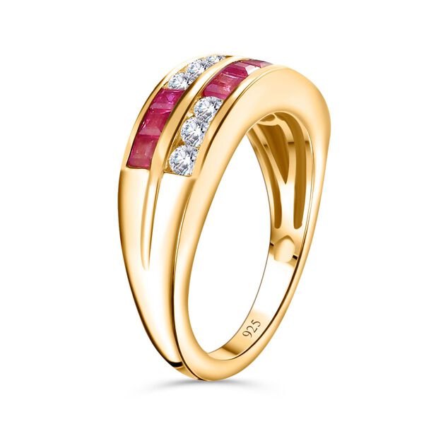 Afrikanischer Rubin  und Zirkon-Ring - 1,49 ct. image number 4