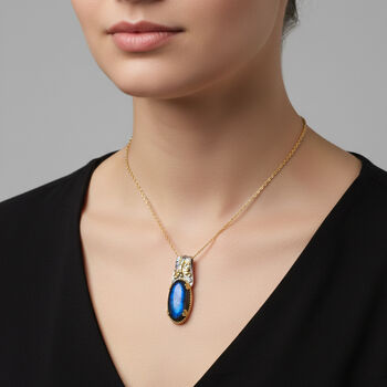 EverTrue AAA Labradorit Anh&auml;nger mit 50cm Kette - 9,46 ct.