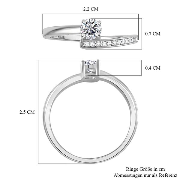 Moissanit Ring, 925 Silber rhodiniert - 0,39 ct. image number 5