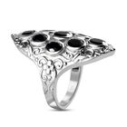 Schwarzer Saphir Ring, 925 Silber platiniert (Größe 16.00) ca. 4,11 ct image number 4