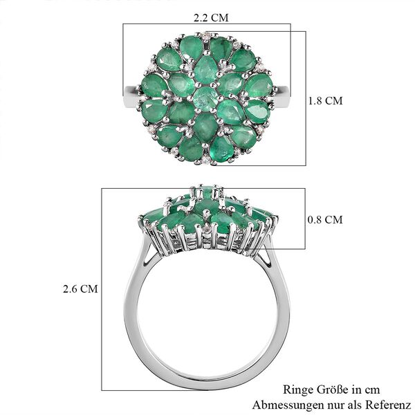 Kagem sambischer Smaragd und Zirkon-Ring - 2,45 ct. image number 7